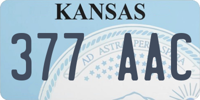 KS license plate 377AAC