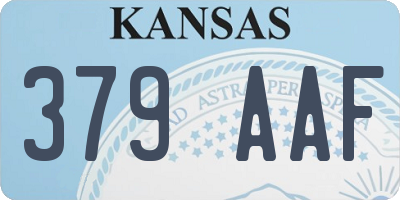 KS license plate 379AAF