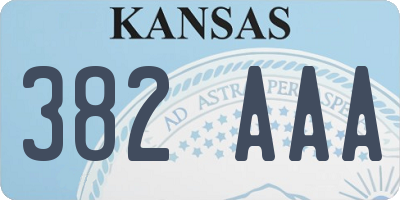 KS license plate 382AAA