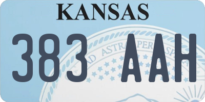 KS license plate 383AAH