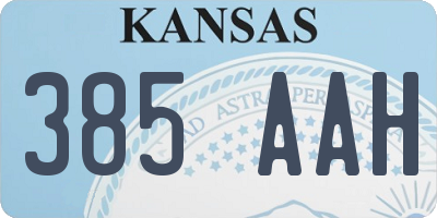 KS license plate 385AAH