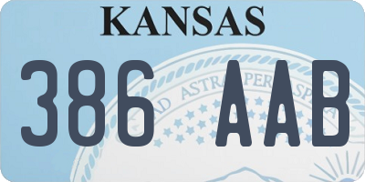 KS license plate 386AAB