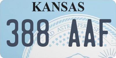 KS license plate 388AAF