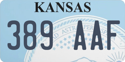 KS license plate 389AAF