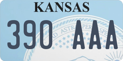 KS license plate 390AAA