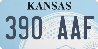 KS license plate 390AAF