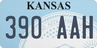KS license plate 390AAH