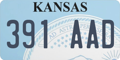 KS license plate 391AAD