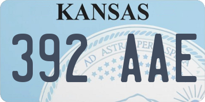 KS license plate 392AAE