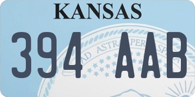 KS license plate 394AAB