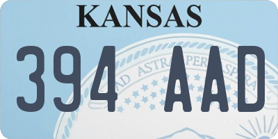 KS license plate 394AAD