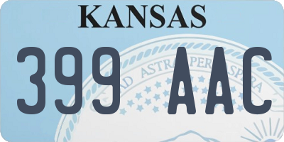 KS license plate 399AAC