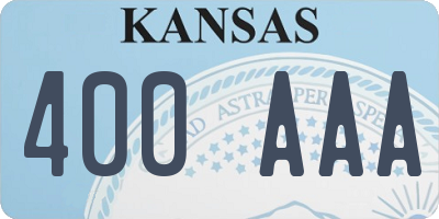 KS license plate 400AAA
