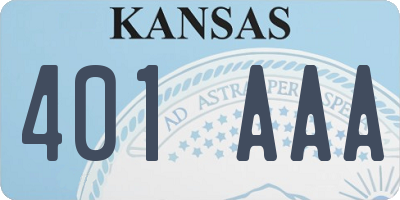 KS license plate 401AAA