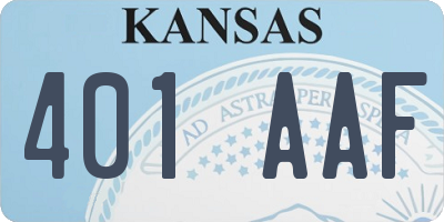 KS license plate 401AAF