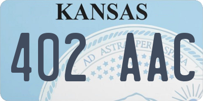 KS license plate 402AAC