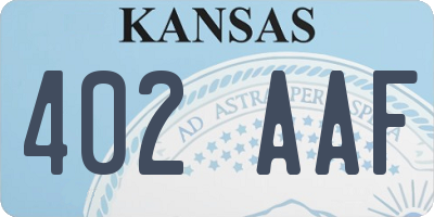 KS license plate 402AAF