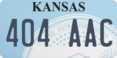 KS license plate 404AAC