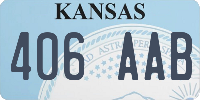 KS license plate 406AAB