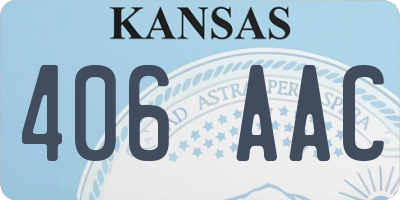 KS license plate 406AAC