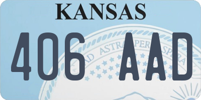 KS license plate 406AAD