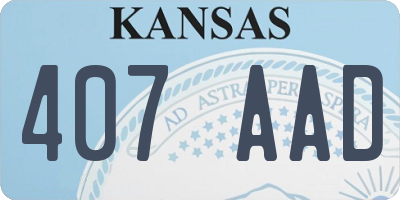KS license plate 407AAD