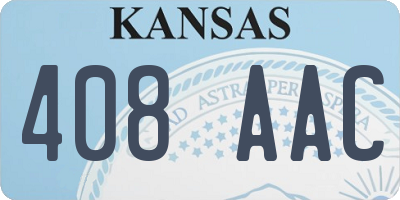 KS license plate 408AAC