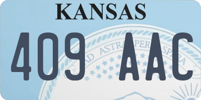 KS license plate 409AAC