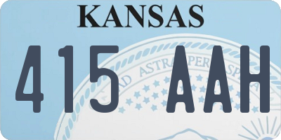 KS license plate 415AAH