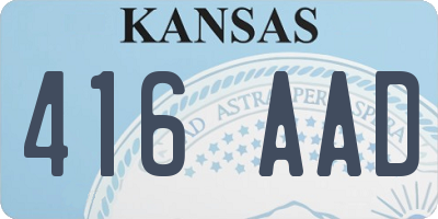 KS license plate 416AAD