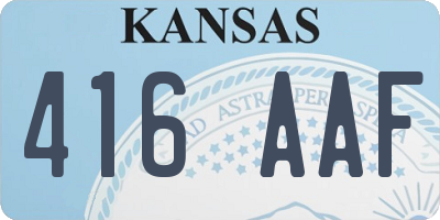 KS license plate 416AAF