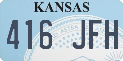 KS license plate 416JFH