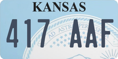 KS license plate 417AAF