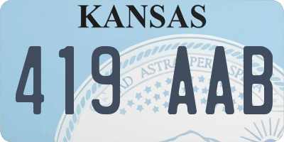 KS license plate 419AAB