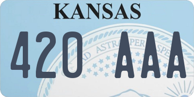 KS license plate 420AAA