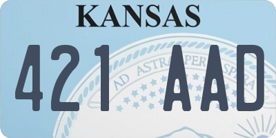 KS license plate 421AAD