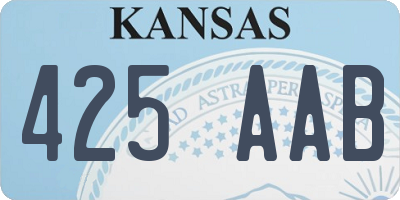KS license plate 425AAB