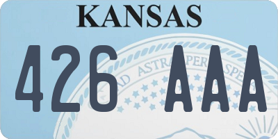 KS license plate 426AAA