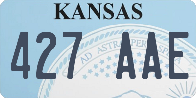 KS license plate 427AAE