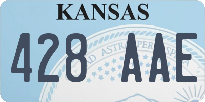 KS license plate 428AAE