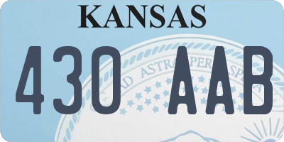 KS license plate 430AAB