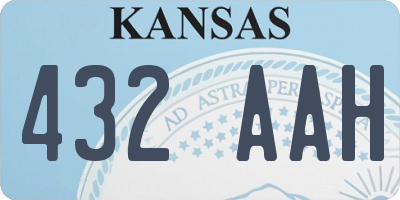 KS license plate 432AAH