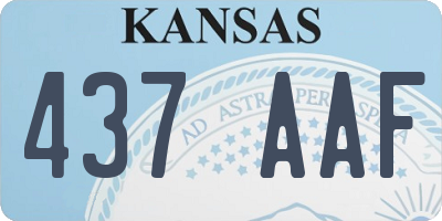 KS license plate 437AAF
