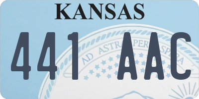KS license plate 441AAC