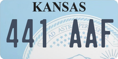 KS license plate 441AAF