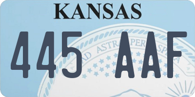 KS license plate 445AAF