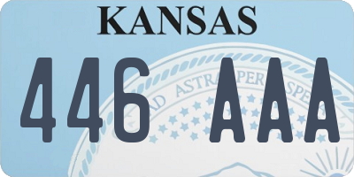 KS license plate 446AAA