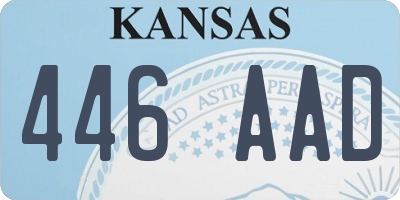 KS license plate 446AAD