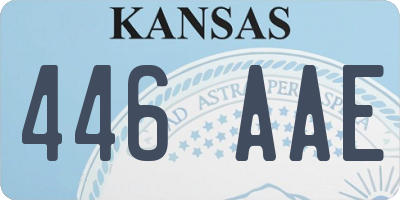 KS license plate 446AAE