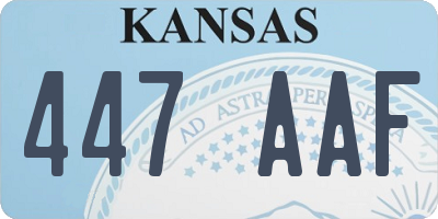 KS license plate 447AAF